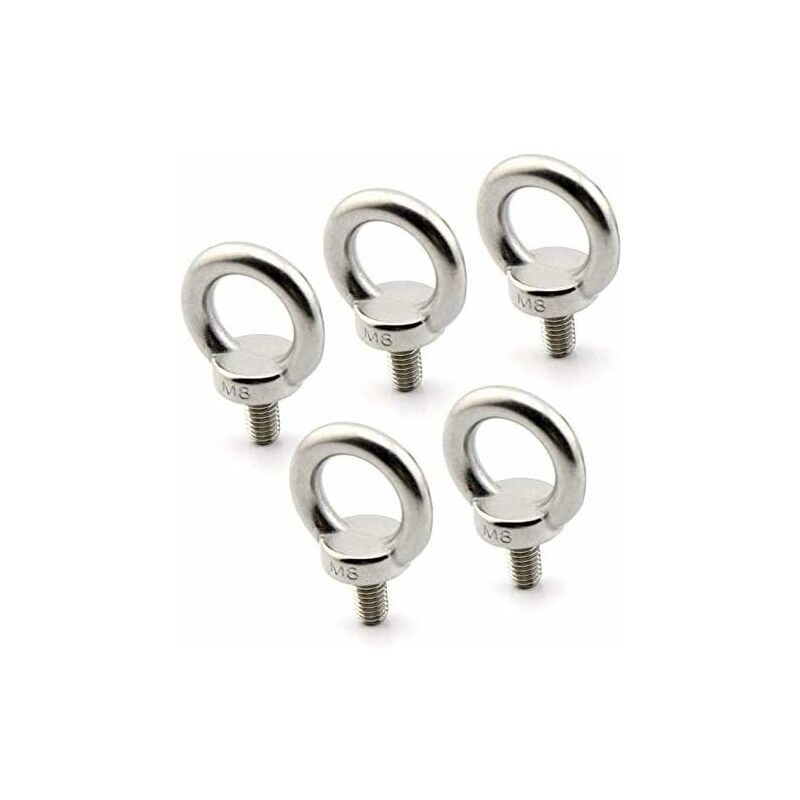 M.dsm - Anneau de levage boulon à œil M8 / 0.32'vis à filetage mâle en acier inoxydable de levage de poids marin boulons 5pcs