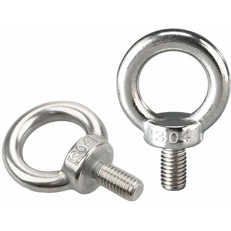 Anneau de levage boulon à œil vis à filetage mâle en acier inoxydable de levage Boulons à oeil Bricolage Construction Matériel de construction Terrasses de poids marin boulons M611-10PCS