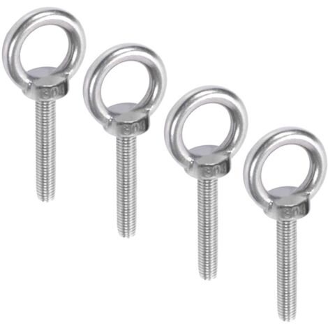 Anneau de Levage M10 - 4 Pièces Boulons à Oeil en Acier Inoxydable 304 - Vis de Levage à Filetage Mâle