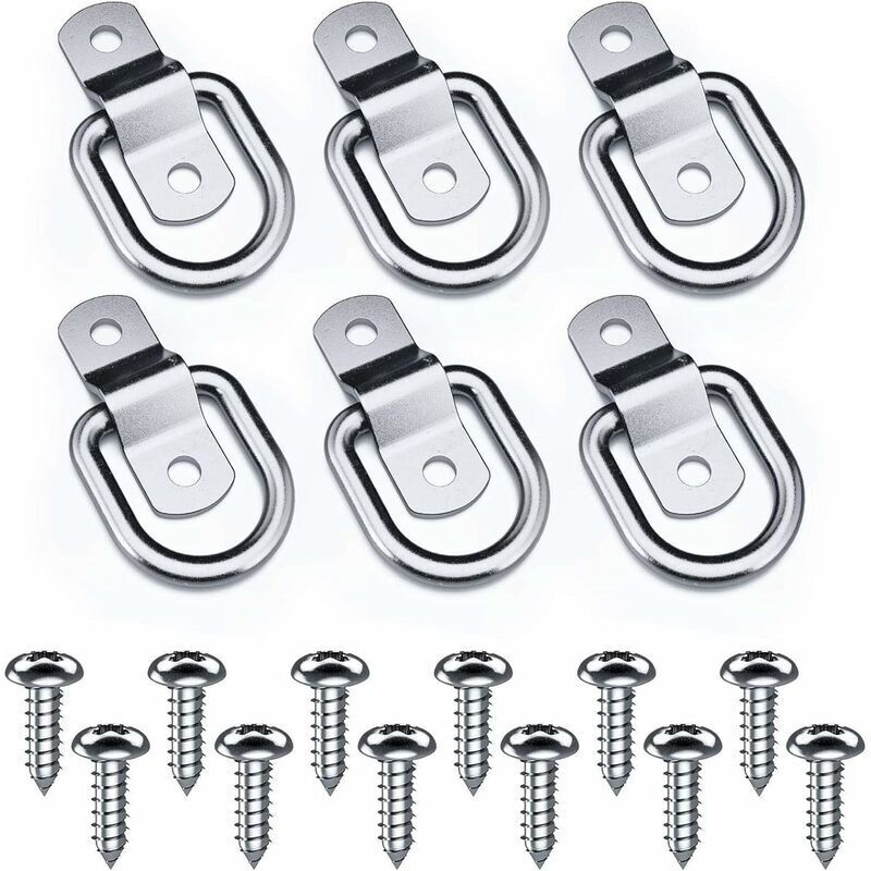 Anneau De Montage pour Anneau De Fixation 6 Pcs et 12 vis, Convient pour La Fixation De La Cargaison dans Les Bateaux, Les Remorques Et Les Bateaux