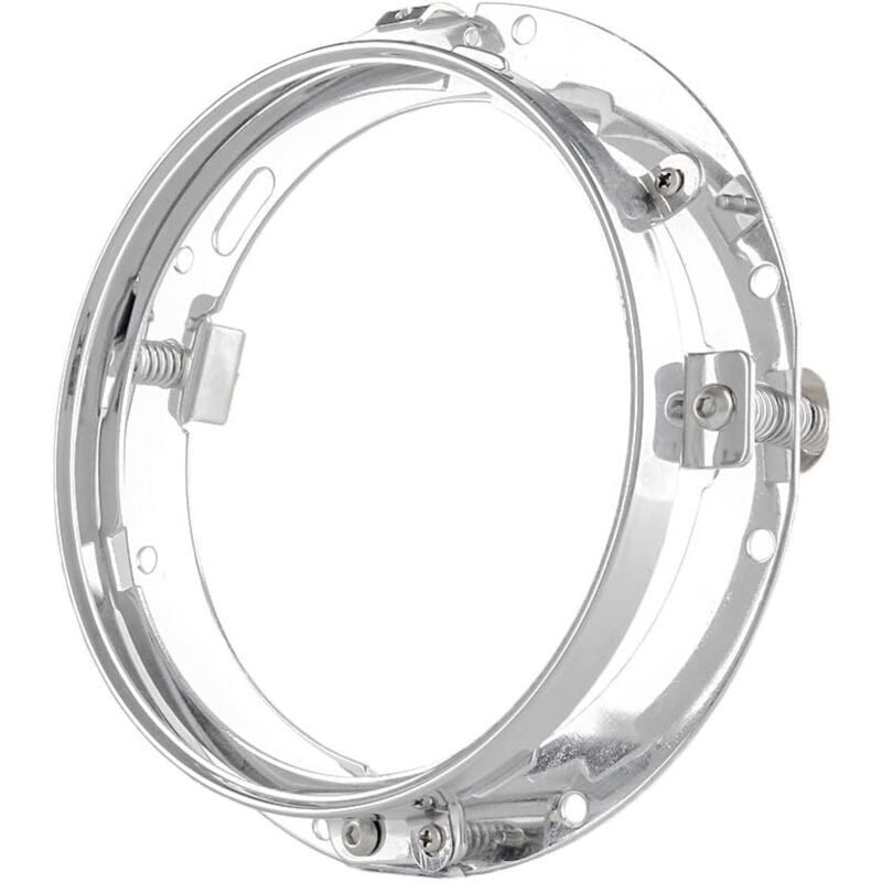 Anneau de montage rond de 17,8 cm pour phare de moto/Street Glide (17,8 cm, argent)