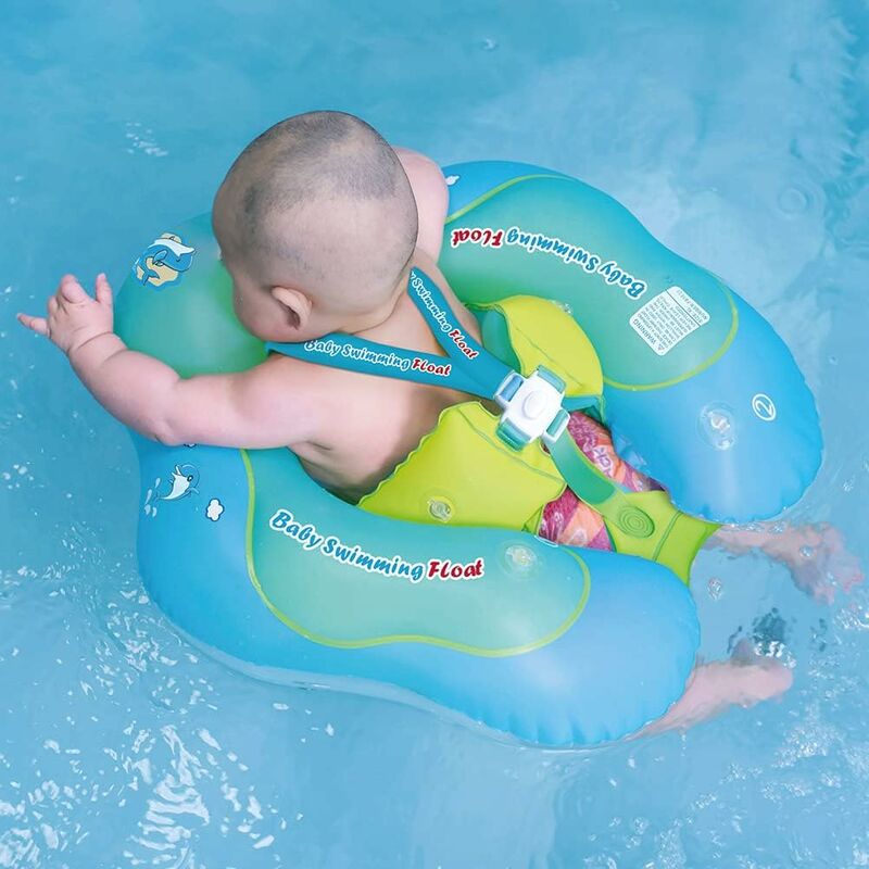 Anneau de natation gonflable pour bébé - Aide bébé à apprendre à nager avec une pompe pendant 3 à 12 mois