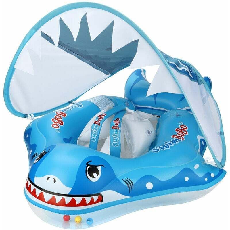 Anneau de Natation pour Enfants Anneau de Natation Anneau d'aisselle Crème Solaire Requin transfrontalier,S
