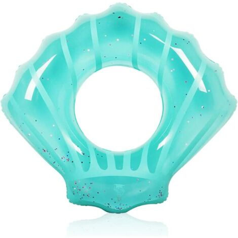 Anneau de Natation Shell, Bouée Gonflable de Piscine,Anneau de Natation ​Gonflable avec Paillettes en Forme ​de Coquille Durable et Sécuritaire Parfait pour La Piscine La Fête Adulte Enfant（vert）