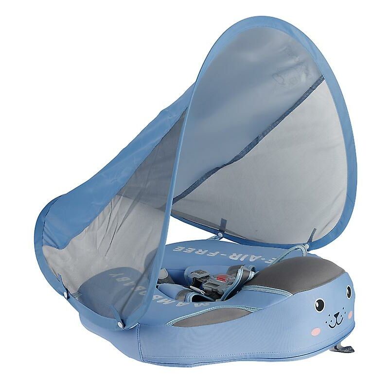 Fortuneville - Anneau de natation solide non gonflable pour bébé et enfant en bas âge étanche à l'air avec parasol