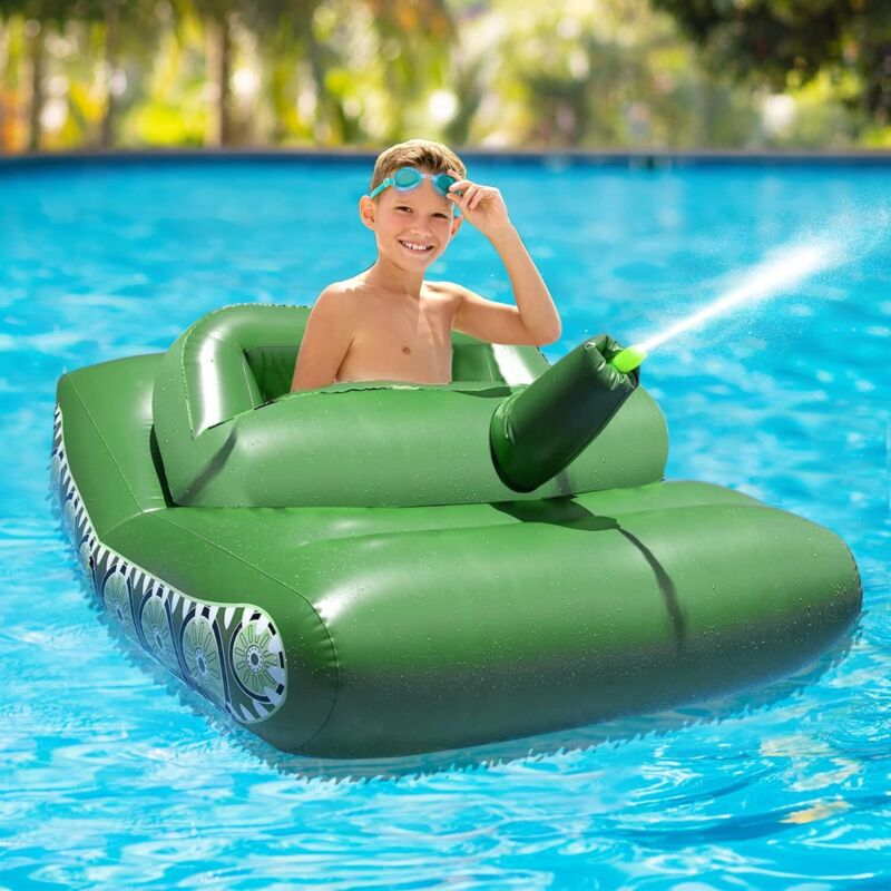 Anneau de réservoir d'eau gonflable flotteur de piscine gonflable géant avec pistolet à eau, flotteur de piscine gonflable pour la détente de la fête