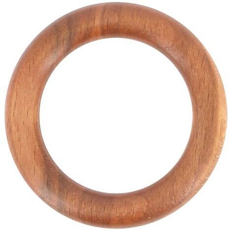 Anneau de rideau pour tringle D: 28 mm x10 - D: 56 mm - merisier
