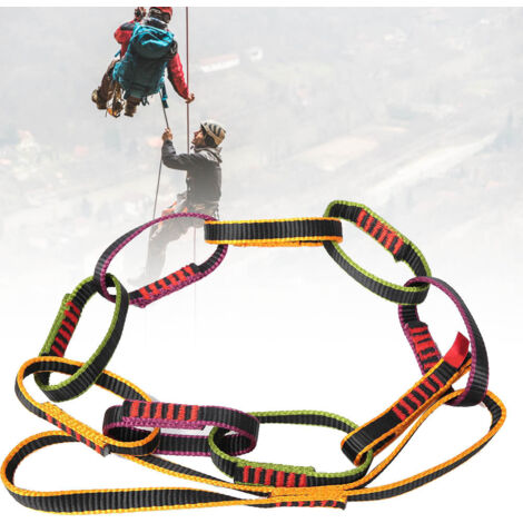 Anneau de Sangle en Nylon pour Escalade et Descente - Chaîne Marguerite pour Ancrage Personnel