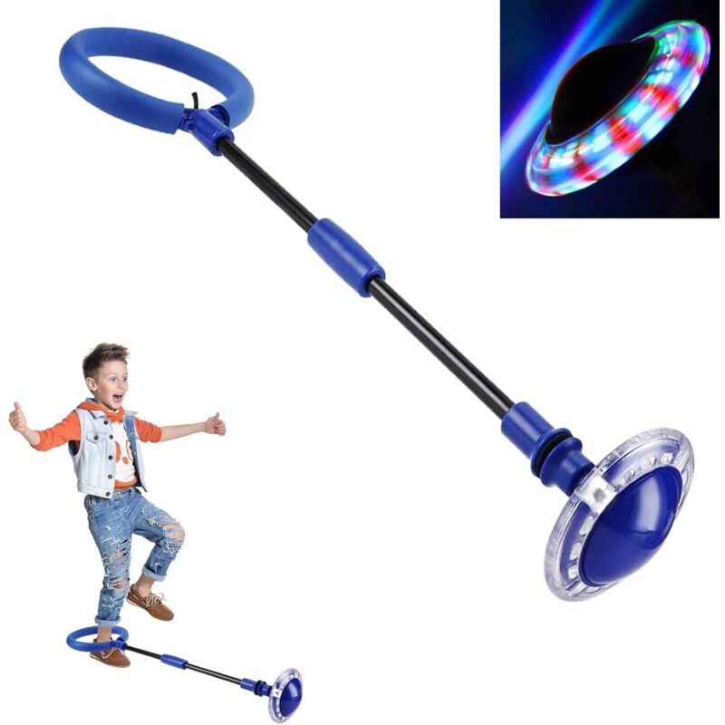 Fei Yu - Anneau De Saut Clignotant, Balle De Saut De Sport, Balle De Saut Flash Pliable, Adaptée Aux Jeux d'Adresse pour Enfants Ou Adultes (Bleu)