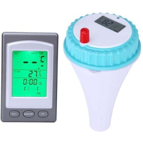 Anneau de Sauvetage Thermomètre Bleu,Thermomètre de piscine avec anneau flottant bleu