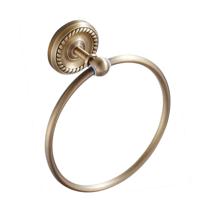 Serbia - Anneau de serviette antique en laiton - Percé pour installer - Porte-serviettes mural pour salle de bain et cuisine