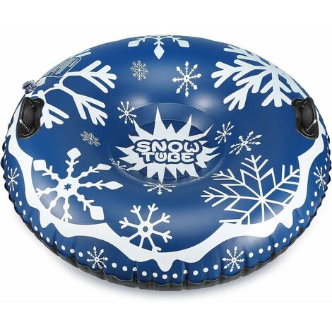 Anneau de Ski d'hiver, Tubes à Neige Gonflables avec 2 Poignées de Sécurité, Luges Gonflables Auti-Crashs en PVC Durable pour Les Adultes et Les Enfants, 47 Pouces, Flocon de Neige