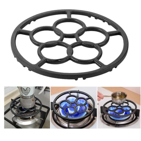 Anneau de support en fonte pour wok - Antidérapant - Réducteur pour moka, cafetière, petite casserole, dessous de plat pour réchaud à gaz, réchaud de camping