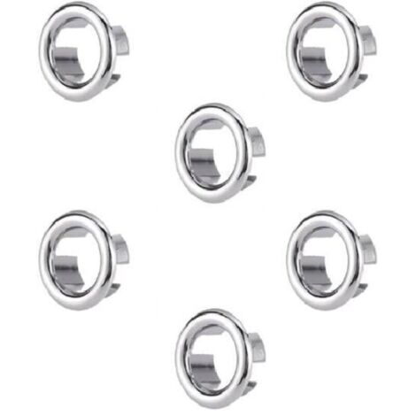 Anneau de trop-plein d'évier, 6 pièces anneau de trop-plein d'évier couvercle de trop-plein, anneau de trop-plein d'évier pour salle de bain, cuisine, évier
