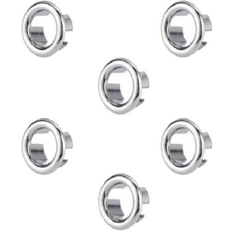 Anneau de trop-plein d'évier, 6 pièces anneau de trop-plein d'évier couvercle de trop-plein, anneau de trop-plein d'évier pour salle de bain, cuisine, évier