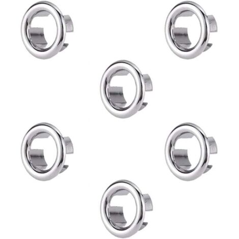 Anneau de trop-plein pour évier, 6 pièces, remplacement pour trou d'évier, garniture de trop-plein ronde pour lavabo, bouchon pour trou d'évier, pour baignoire, cuisine, évier