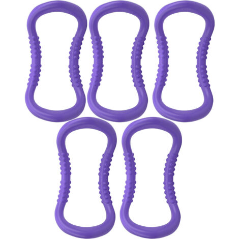 Anneau de Yoga 5 Pièces - Cercle d'Entraînement Double Pointe pour Massage et Fitness - Exercice à Domicile - Violet