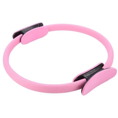Anneau de yoga VINGVO - Dual Grip Yoga Pilates - Résistance Cercle pour Cuisses et Jambes Fitness - Rose