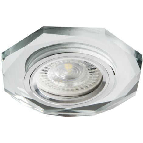 Anneau décoratif spot encastré - Verre argent - Ø60-65mm - GU10/MR16