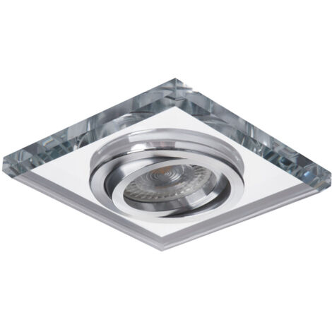 Anneau décoratif spot encastré - Verre argent - Carré 90x90mm - Kanlux MORTA