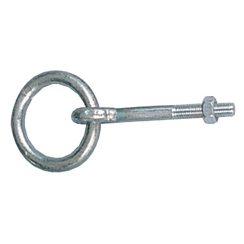 Anneau d'écurie à écrou acier zingué diamètre fil 10 mm longueur 60 mm Monin