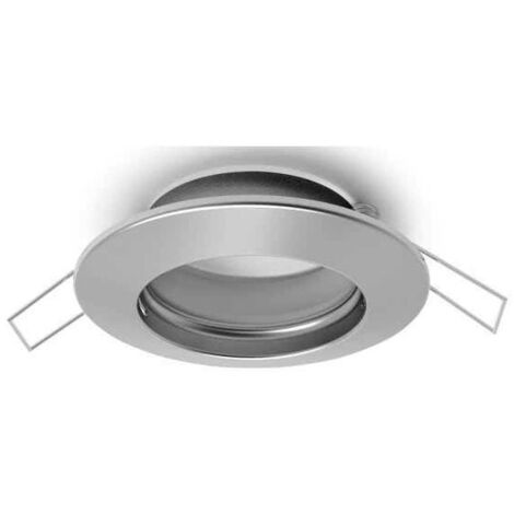 Anneau d'encastrement fixe rond avec terre al.2,1xd.8cm nickelé