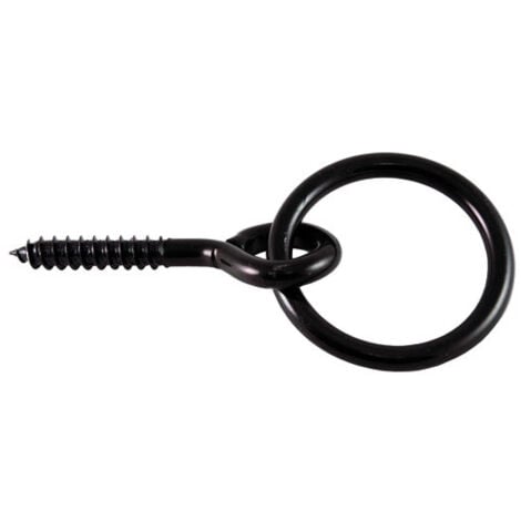 Anneau écurie vis acier zingué noir Ø7x50mm uc1 - CHAPUIS