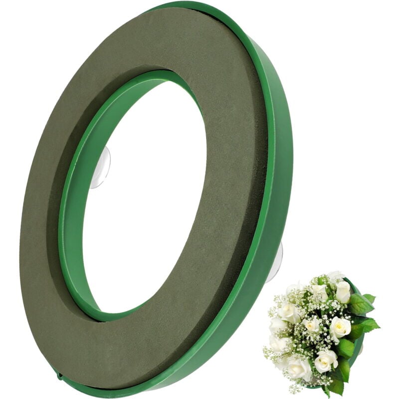 Anneau en mousse de fleurs avec bloc d'anneau de boue Arrangement floral artificiel Anneau de boue pour fleuriste Décoration de voiture de mariage