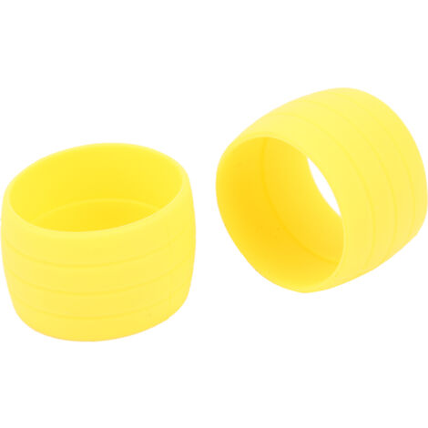Anneau en silicone antidérapant pour guidon de vélo, attache câble et bouchon de sécurité (Jaune)