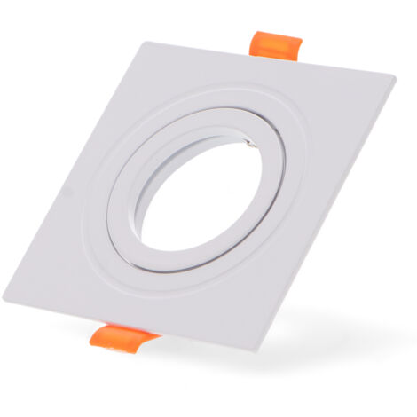 Anneau inclinable carré blanc série Luxury pour GU10/MR16 - Ledme - LM4324