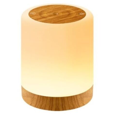 Anneau lumineux tactile de bureau à sept couleurs, motif bois créatif, veilleuse/lampe tactile/lumière d'ambiance rechargeable