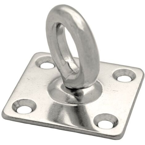 Anneau mobile en acier inoxydable AISI 304 Ø8mm – Platine 50x50mm – Pour fixation en extérieur et environnements marins – Chapuis