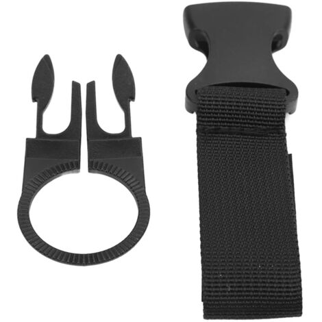 Anneau Portatif pour Bouteille d'Eau - Support Accroche-Clip Randonnée Camping Noir