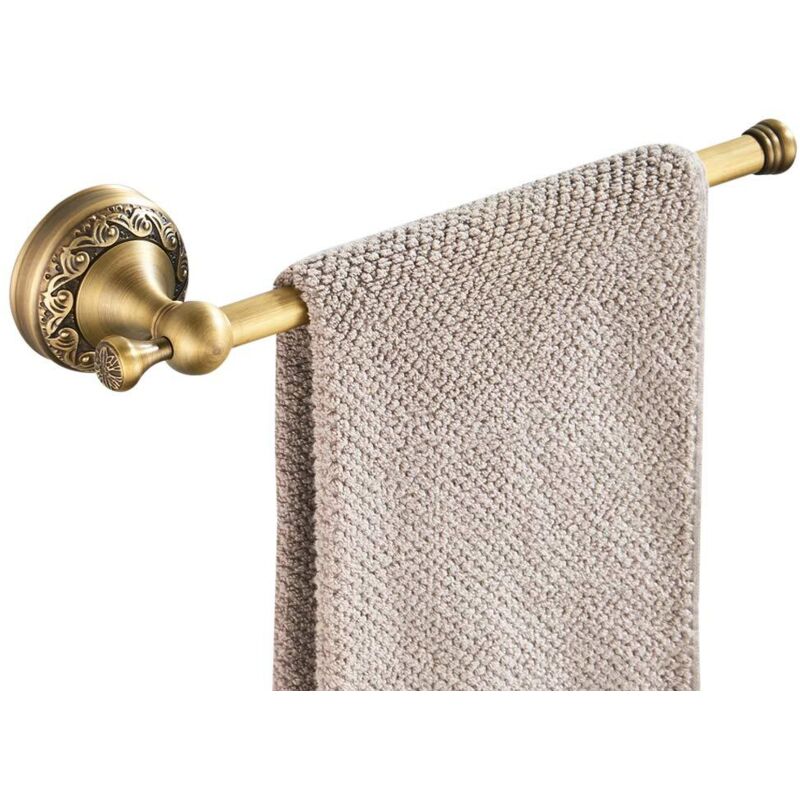 Anneau Porte Serviette Court et Carré en Laiton de Haute Qualité Fixation Murale Pratique pour Économie d’Espace Support de Serviette Style Antique