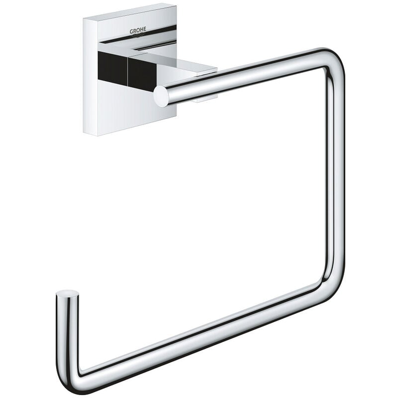 Grohe - QuickFix - Start Cube - Anneau porte-serviette - Finition Chromée 40975000 (à visser ou à coller)