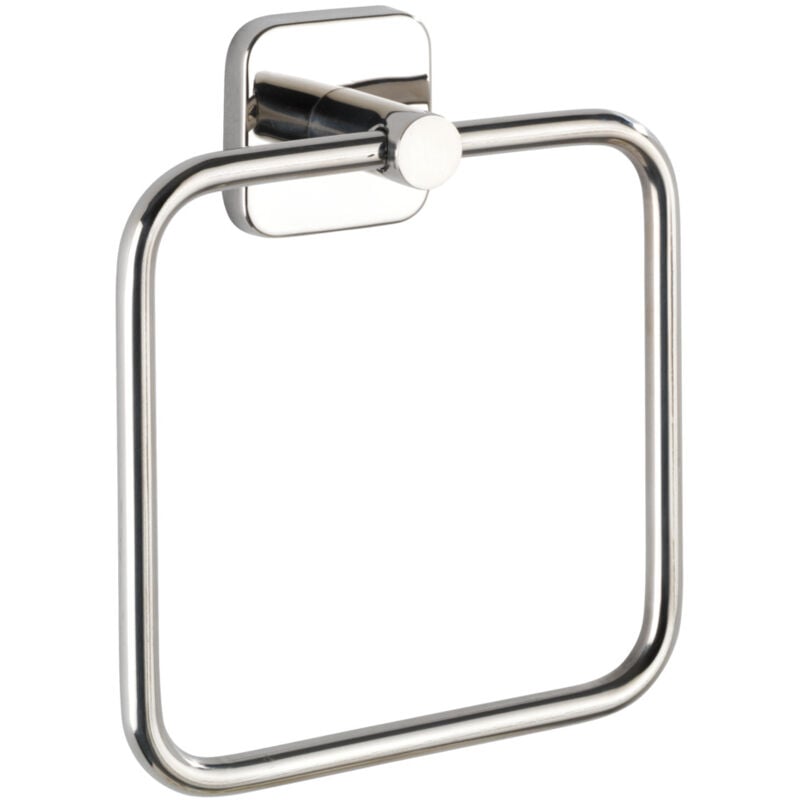 Wenko - Porte Serviette Salle de bain mural Mezzano, Anneau porte serviette mural, Acier Inox, 16x18x5,5 cm, Brillant