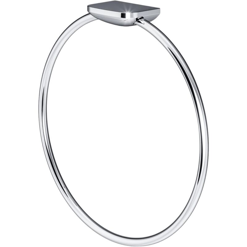 Shining House - Anneau Porte Serviette Mural Chromé avec perçage, Forme Rode, pour de Salle de Bain en Acier Inoxydable