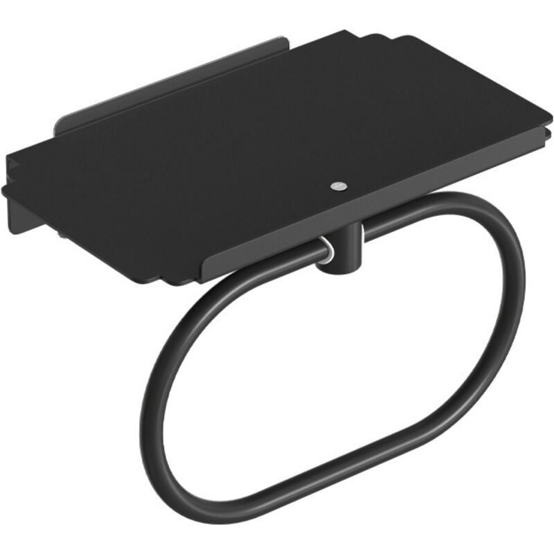 Anneau porte-serviettes avec étagères, porte-serviettes en acier inoxydable 304, noir