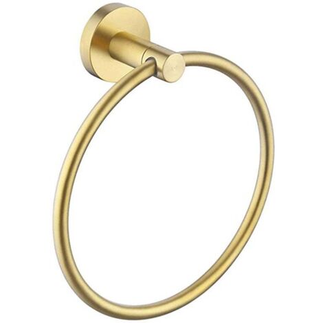 Anneau porte-serviettes doré brossé diamètre 16 cm porte-serviettes mural moderne en acier inoxydable