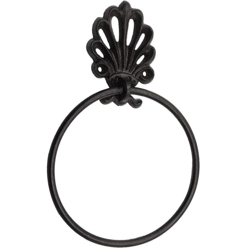 Anneau Porte Serviettes en Fonte Antique Rustique pour Accessoires de Salle de Bain Fixation Murale
