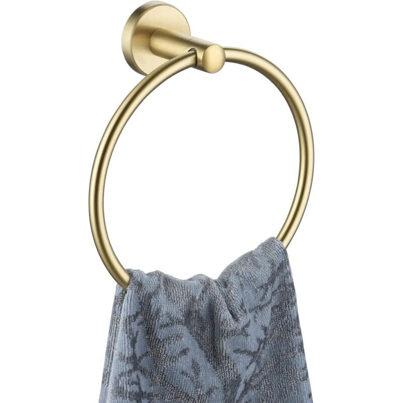 Anneau porte-serviettes en laiton doré, porte-serviettes mural en acier inoxydable 304, finition or brossé, TR130-BG