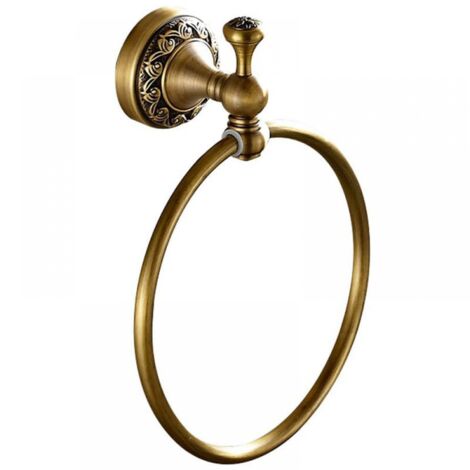 Anneau porte-serviettes en laiton, porte-serviettes rond vintage, barre porte-serviettes murale pour salles de bains