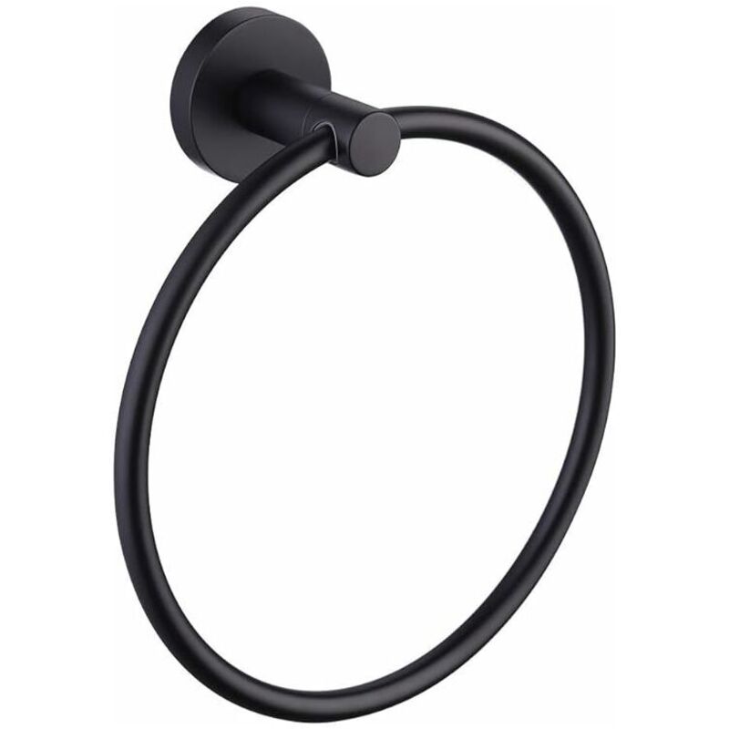 VURAHOME - Anneau Porte-Serviettes Mural Porte Serviette Salle de Bain Porte Serviette en Acier Inoxydable Noir Mat