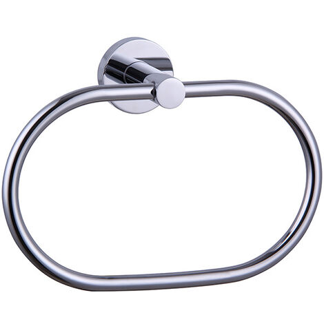 Anneau porte-serviettes, porte-serviettes rond, porte-serviettes en acier inoxydable chromé de style moderne 304 pour salle de bain, cuisine, terrasse (Chrome 180 × 71 × 199)