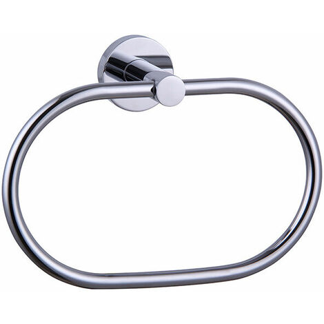 Anneau porte-serviettes, porte-serviettes rond, porte-serviettes en acier inoxydable chromé de style moderne 304 pour salle de bain, cuisine, terrasse (Chrome 180 x 71 x 199)