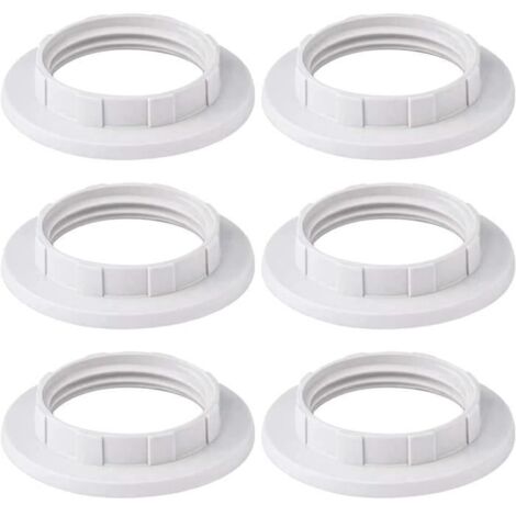 Anneau Réducteur Abat Jour - 6Pcs - E27 à E14 - Blanc - Plastique - 40mm