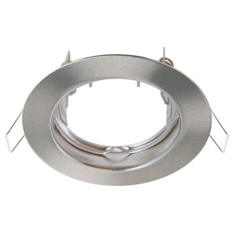 Anneau rond pour spot à encaster fixe sans ampoule en acier Bang GU10, gris argenté