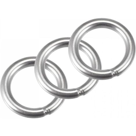 Anneau Soudé Inox Acier 304 50mm Externe Diamètre 8mm Épaisseur 3pcs