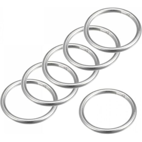 Anneau Soudé Inox Acier 304 Rond 25mm ID 3mm Épais 6pcs