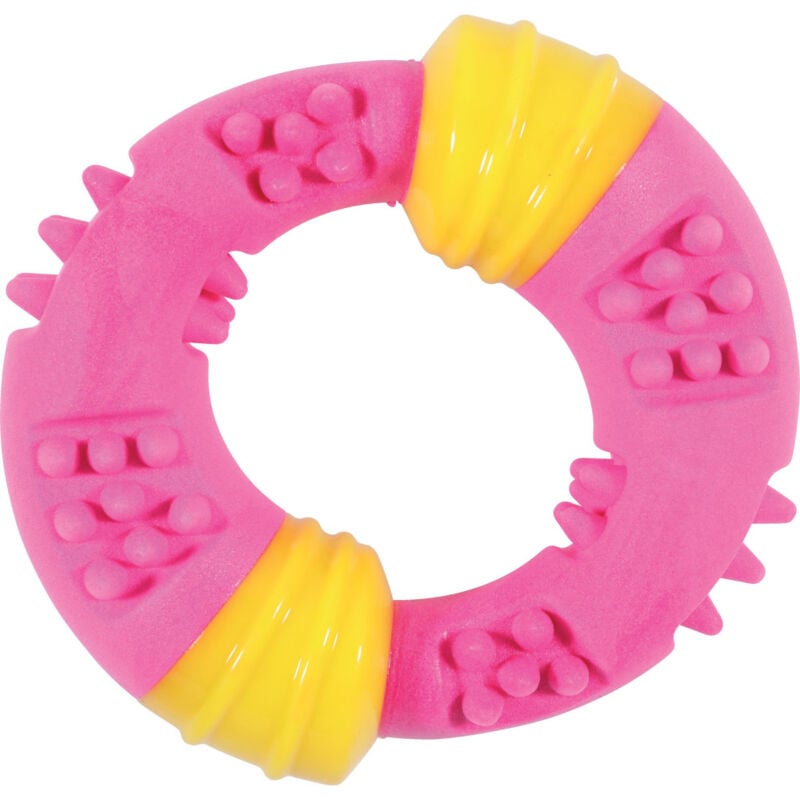 jouet anneau sunset 15 cm rose pour chien zolux rose